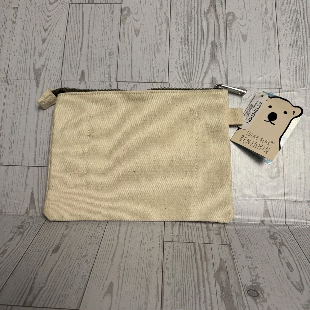 Polar Bear Benjamin Embroidered Canvas Zipper Pen Pouch Tokyo Japan Parka Jacket